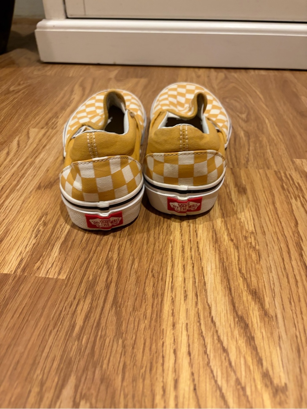 Vans Mustard Yellow Checkerboard Classic Slip-On Shoes - Picture 5 of 10